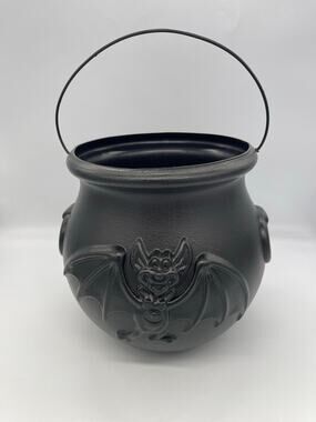 Vintage Halloween Blow Mold General Foam Plastics Cauldron Bat Candy Pail Bucket